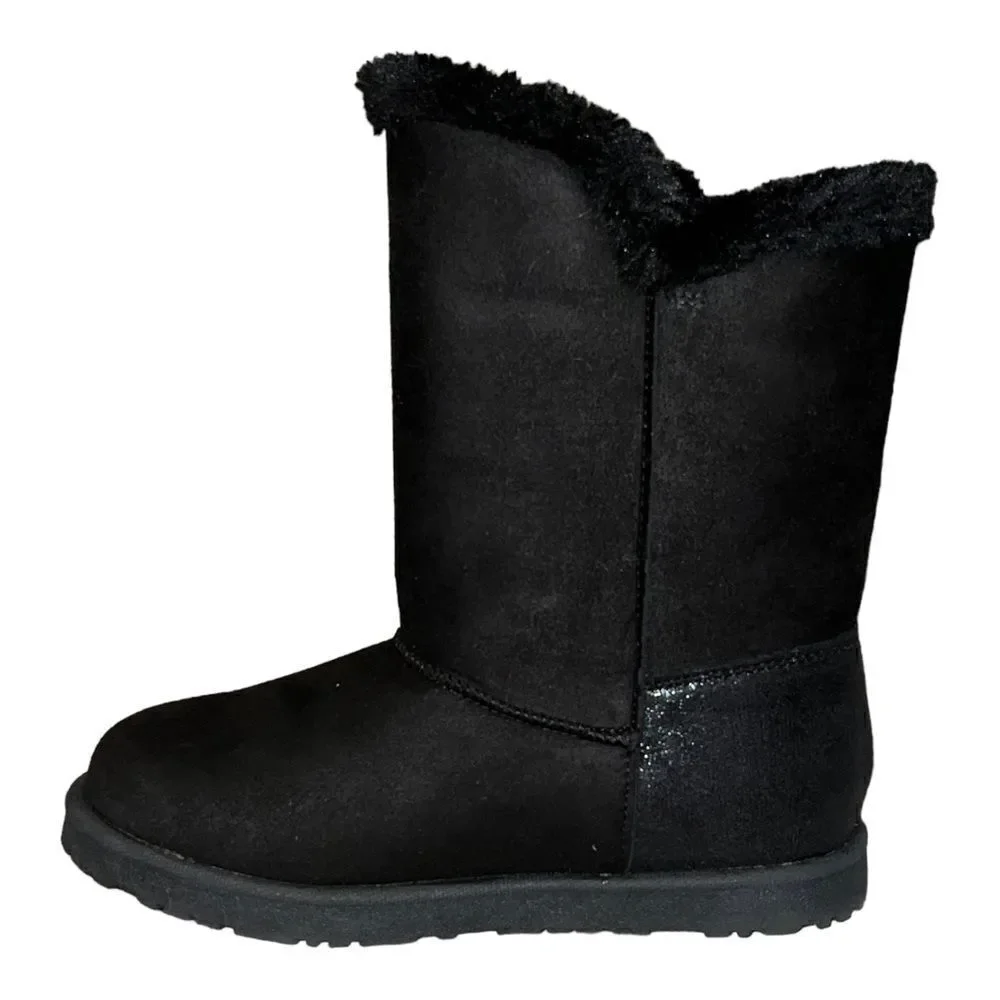 SO Elenaa Star Girls Faux-Fur Winter Boots Faux Suede Size 2 New
